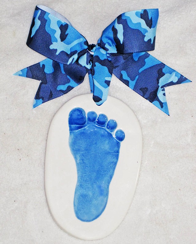 blue military foot impression