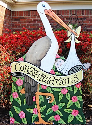 Congratulations Rent a Stork Sign Banner