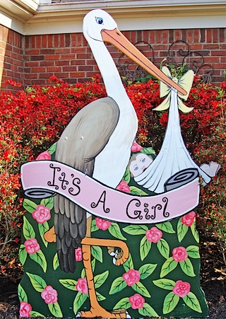 It's A Girl Rent a Stork Sign Banner