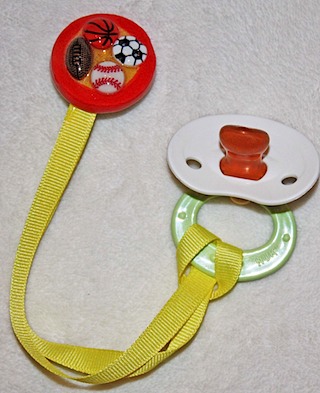 Sports Baby Pacifier Clip