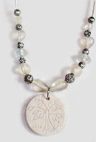 Tree of Life Silver Gray Necklace
